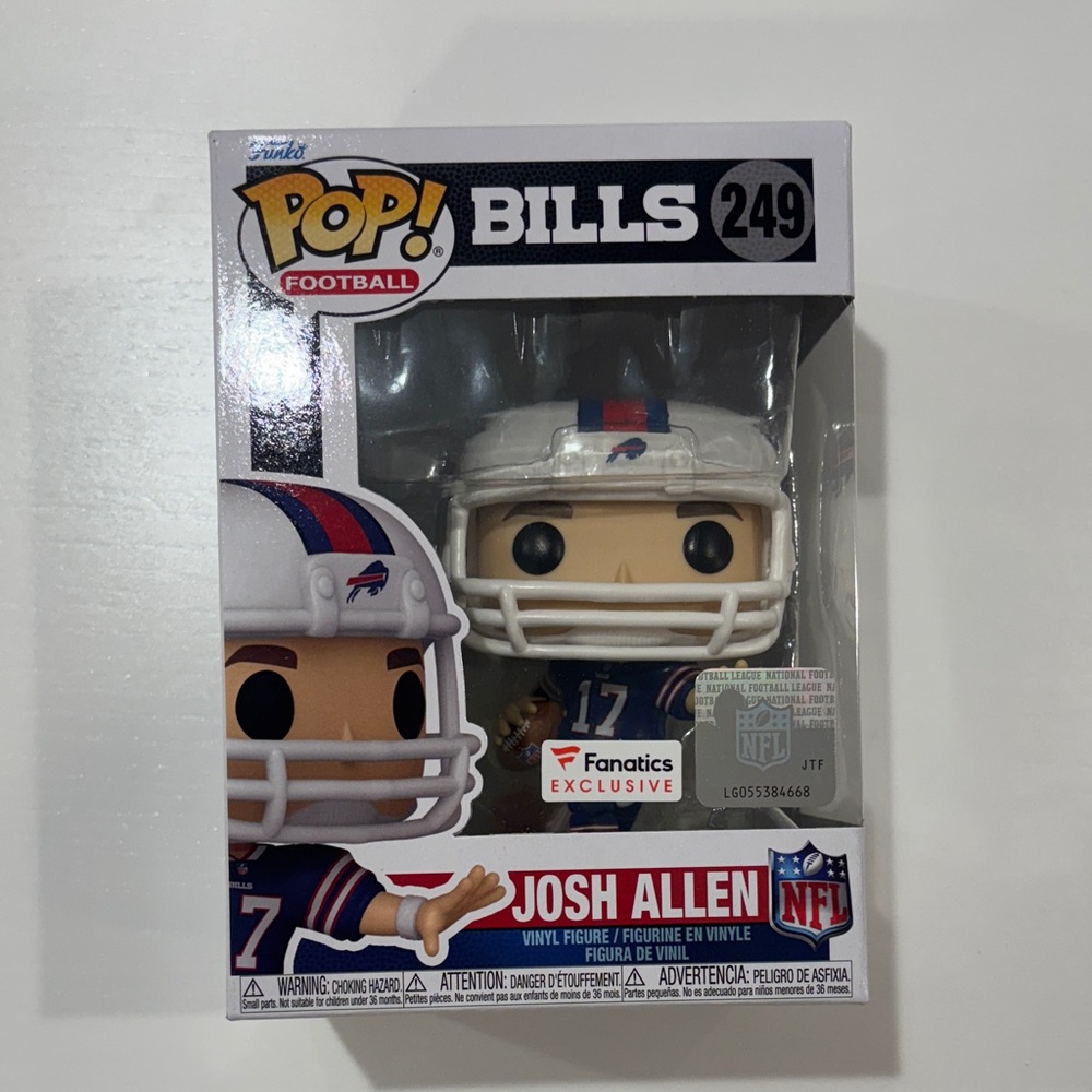 Josh Allen Funko Pop!, #249, fanatics exclusive, Stiff Arm ❤️ 🦬 💙 NFL Buffalo